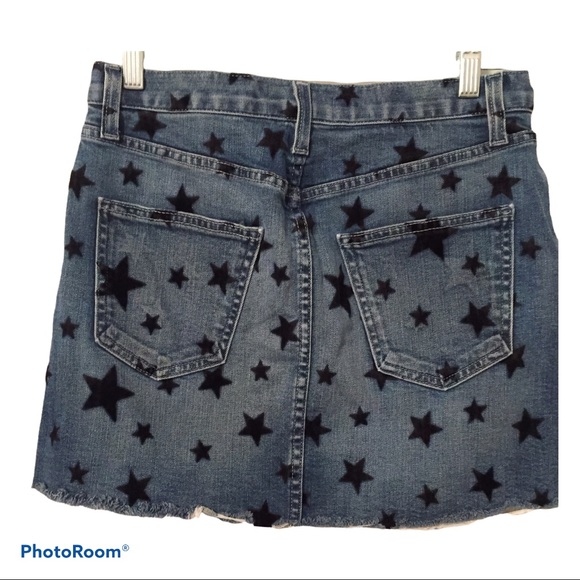 Current/Elliott Cut Off Mini Skirt Flocked Star - Picture 3 of 6